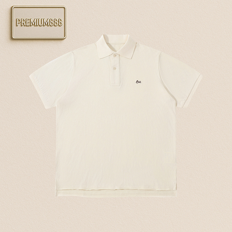 Erl Small Embroidery Washed Old Polo Shirt Short Sleeves