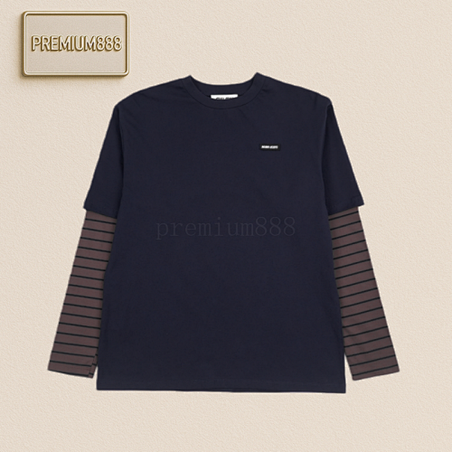 Miumiu Striped Fake Two Long-sleeved Sweatshirts