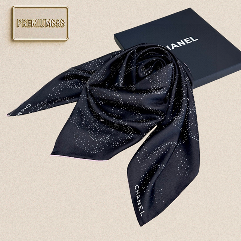 Chanel Camellia Series Silk Scarf
