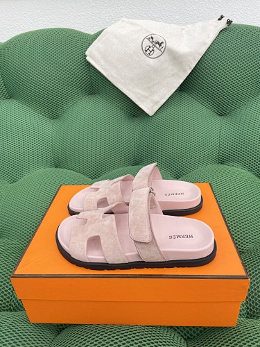 Hermès Herm Ès Chypre Suede And Moedskin Functional Sandals