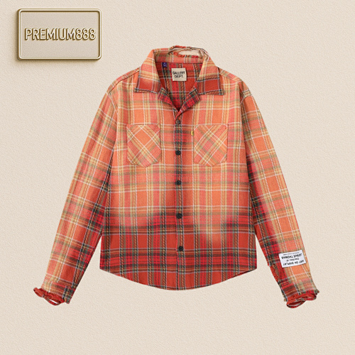 Gallery Dept Galle Ry Dept Orange And Red Plaid Washed Old Shirt