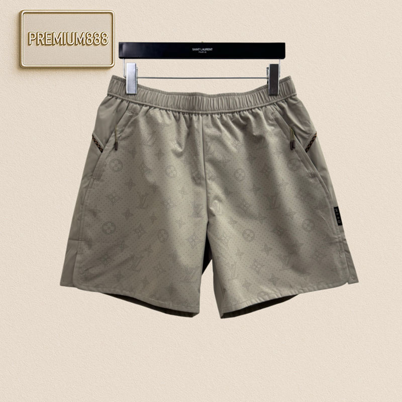 1v Louis Embroidered Breathable Mesh Sports Shorts