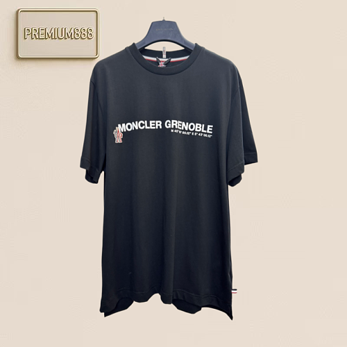 Monc - Cotton Printed Lettering Blend Short-Sleeved T-Shirt