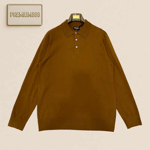 Zegna Jenia Wool And Silkworm Silk Knitted Polo Shirt