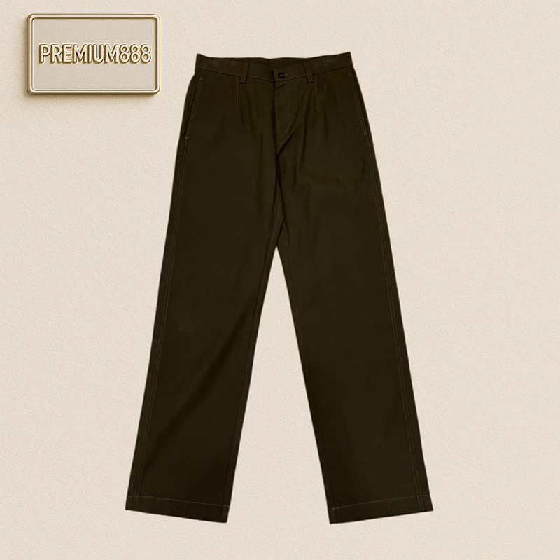 LP NooyiPianya Back Embroidered Double Pocket Pleated Casual Pants