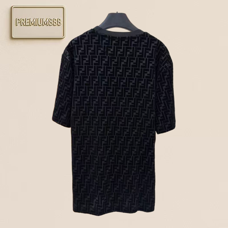 Fendi Satin Embroidered Short Sleeve