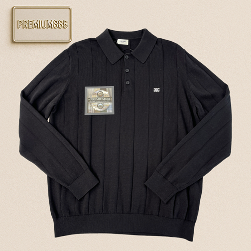 Céline Basic Long-Sleeved Knit Polo Redefining The Classic Comfort In The Details