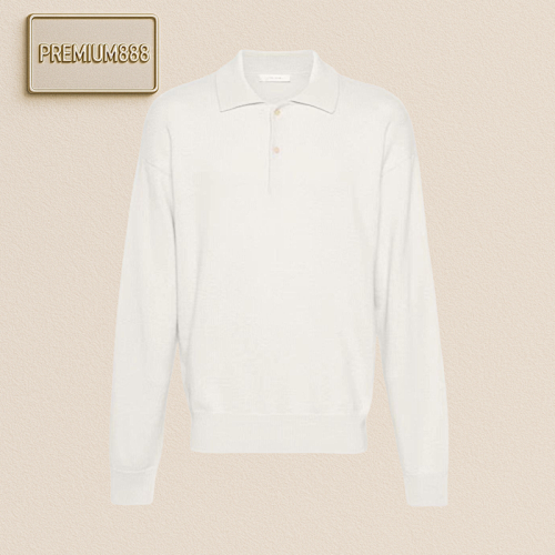 The Ro W Long-sleeved Polo-neck Sweater White