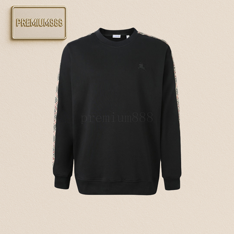 Burberry Round-neck Hoodie With Webbing Trim