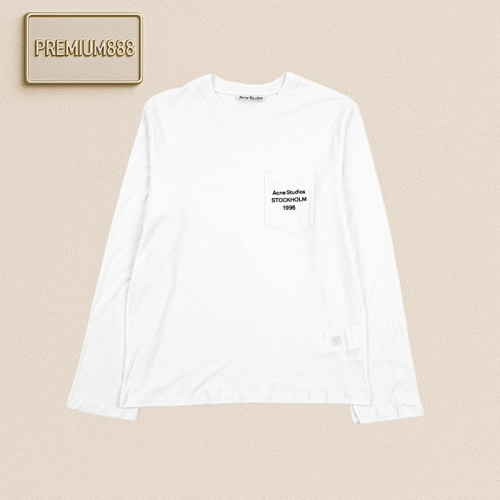 As 25Fw Acne Pocket Small Logo Letter Print Long Sleeve