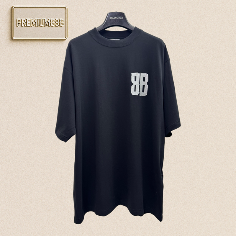 Balenciaga BB Silver Tape Short-Sleeved T-Shirt