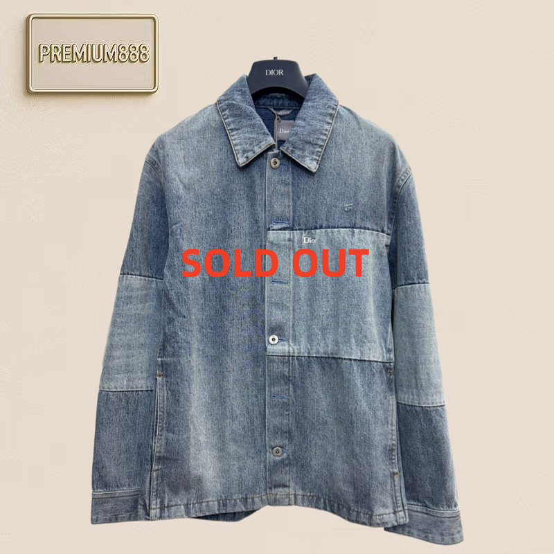 Dio Embroidered Multi-color Washed Button-down Denim Shirt Jacket