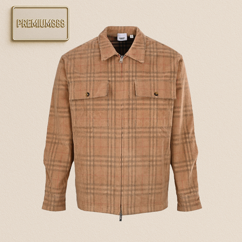 Burberry Bbr Corduroy Plaid Jacket Coat