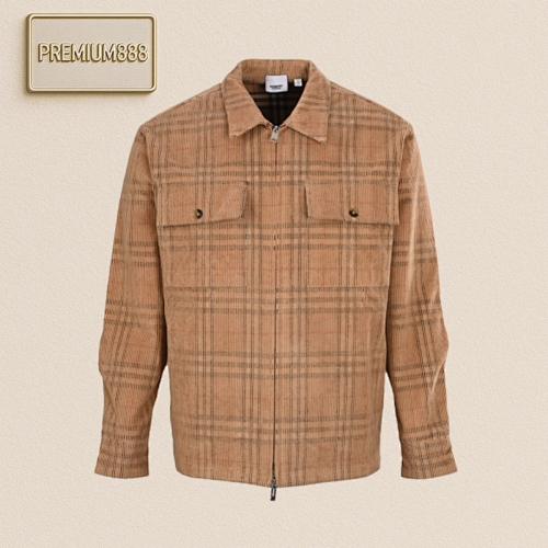 Burberry Bbr Corduroy Plaid Jacket Coat