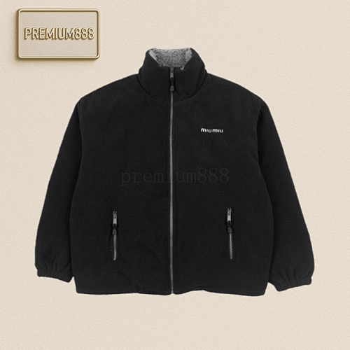 Miu 25Fw Miu Small Label Fleece Collar Down Jacket