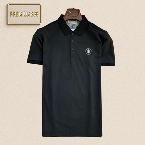 BC Brunello Classic Shield Logo Three-Button Polo Shirt