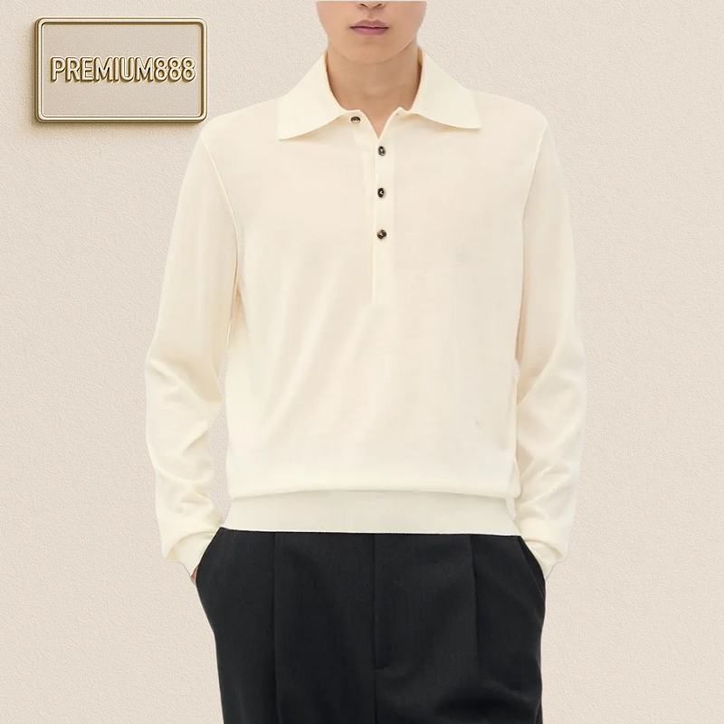Bottega Veneta BV Wool Long Sleeves Polo