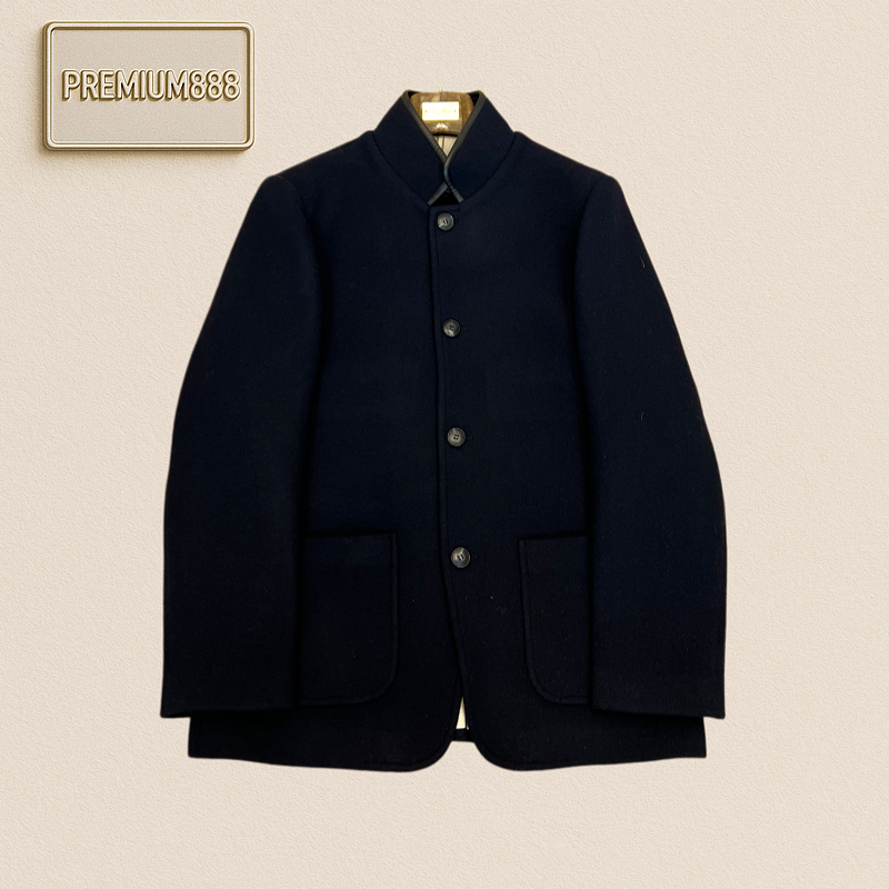 LP NooyiPianya Button-down Collar Leather Edge Casual Jacket
