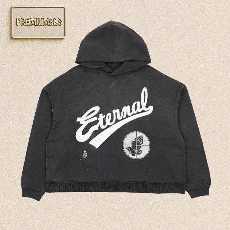 Saint Michael 25Fw Prayer Crosshair Print Hooded Sweatshirt