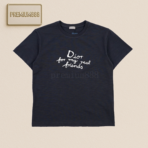 Dior 30 Di Or Letter Embroidered Round Neck Short Sleeves