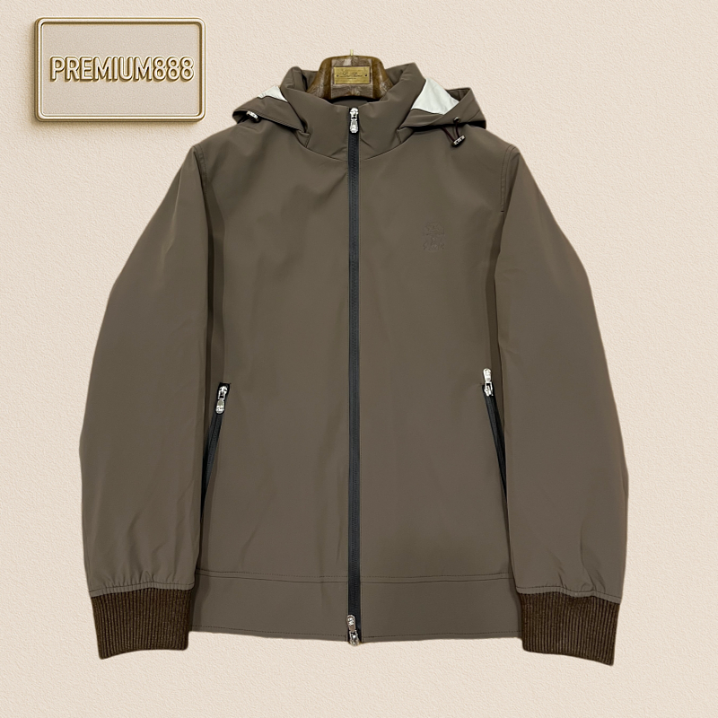 BC Brunello Hooded Lightweight Embroidered Zipper Casual Jacket