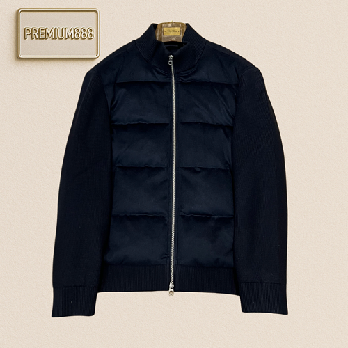 Loro Piana No. Yoo Pianya Wool Knitted Patch Front Collar Cotton Jacket