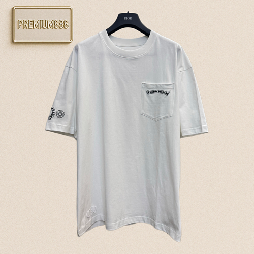 Chrome Hearts CH Krongchin Sanskrit Letter Sword Embroidery Short-Sleeved T-shirt