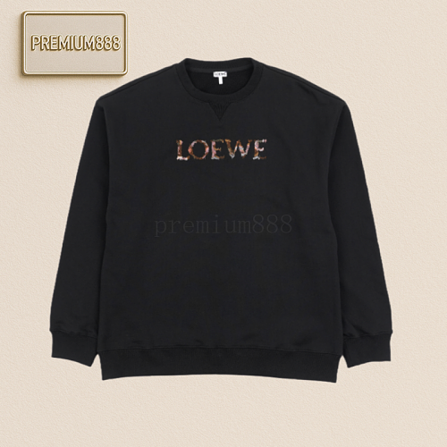 Loe 25Fw Loe Gradient Letter Embroidered Round-neck Hoodie