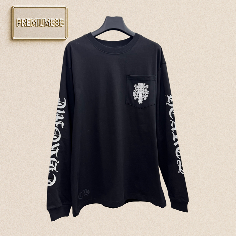 Chrome Hearts CH Crocin Sword Vine Sleeve Tunic With Sanskrit Print Long-Sleeved T-shirt