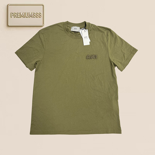 AM Zhangzi Love Heart Short Sleeve Shirt - Vintage Green