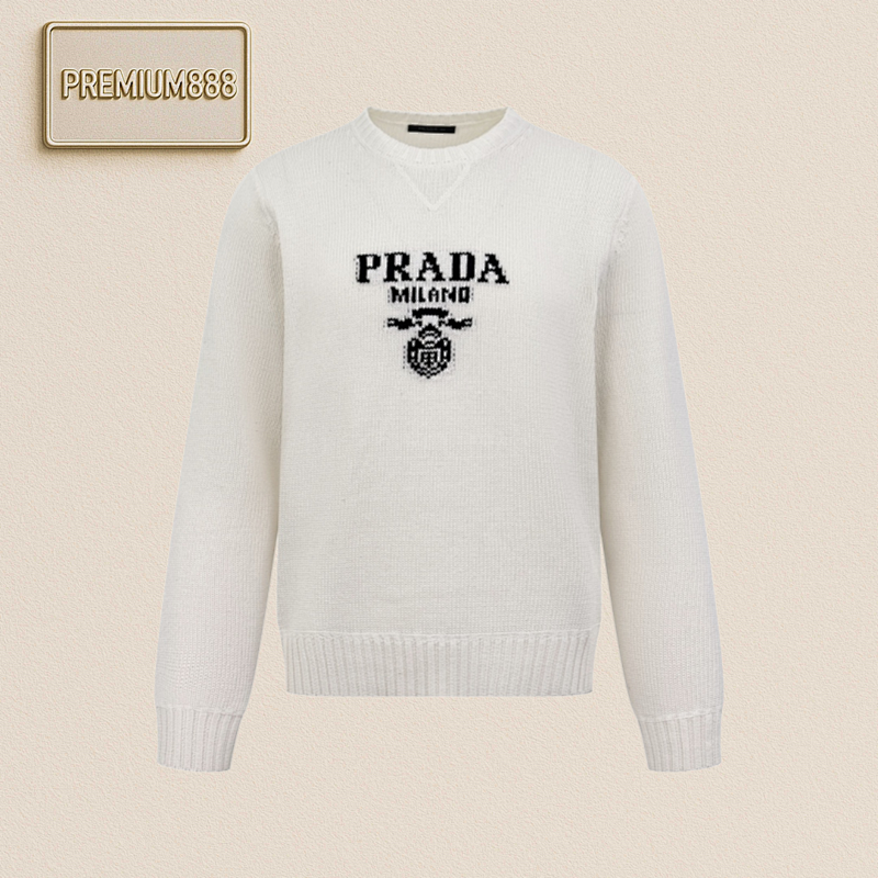 Prada Jacquard Crew Neck Sweater