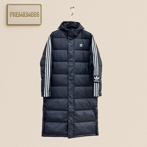 𝗔 𝗱 𝗶 𝗱 𝗮 𝘀 Adidas 𝟯 𝗦 𝗧 𝗟 𝗼 𝗻 𝗴 𝗖 𝗼 𝗮 𝘁 Pure Color Embroidery 𝗟 𝗼 𝗴 𝗼 Outdoor Long Down J