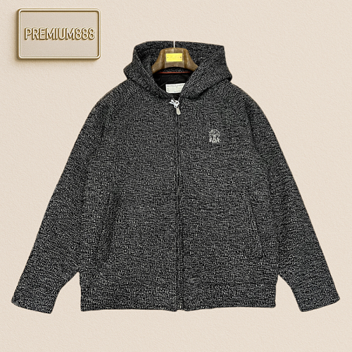 BC Brunello Flowy Hooded Warm Cotton Knitted Jacket