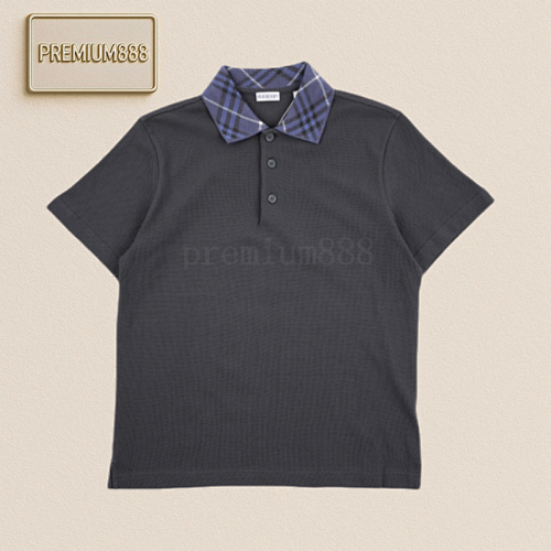 Bu Rberry's New Couple Plaid Collar Polo Shirt