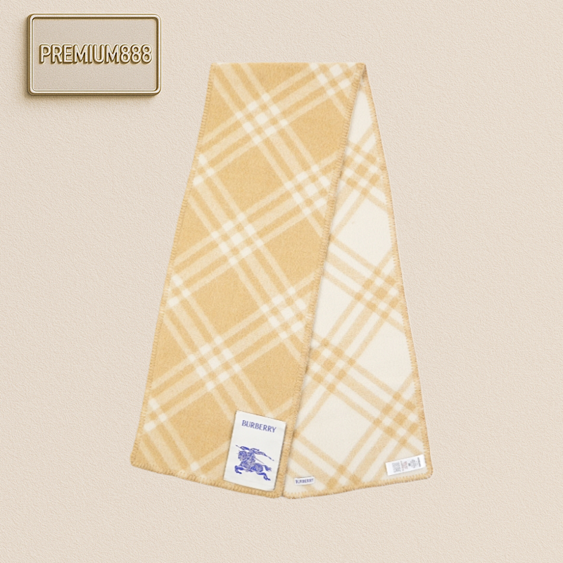 Burberry Barbour Bbr Rhombic Pattern Horse Emblem Wool Scarf In Khaki
