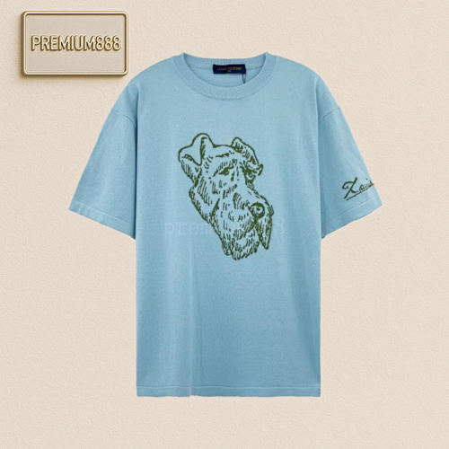 L V Dog Head Wool T-shirt