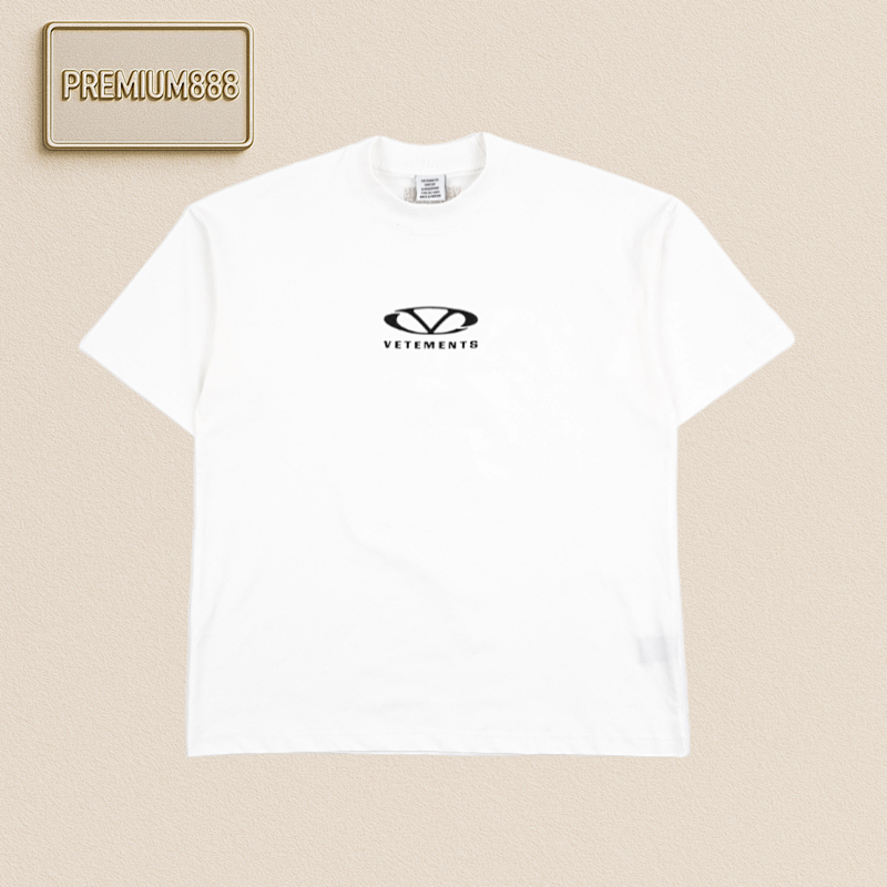 Vetements Logo Small Logo Slogan Print Short Sleeve T-shirt White