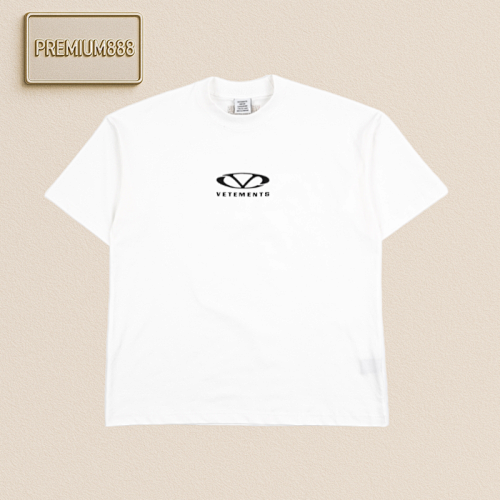 Vetements Logo Small Logo Slogan Print Short Sleeve T-shirt White