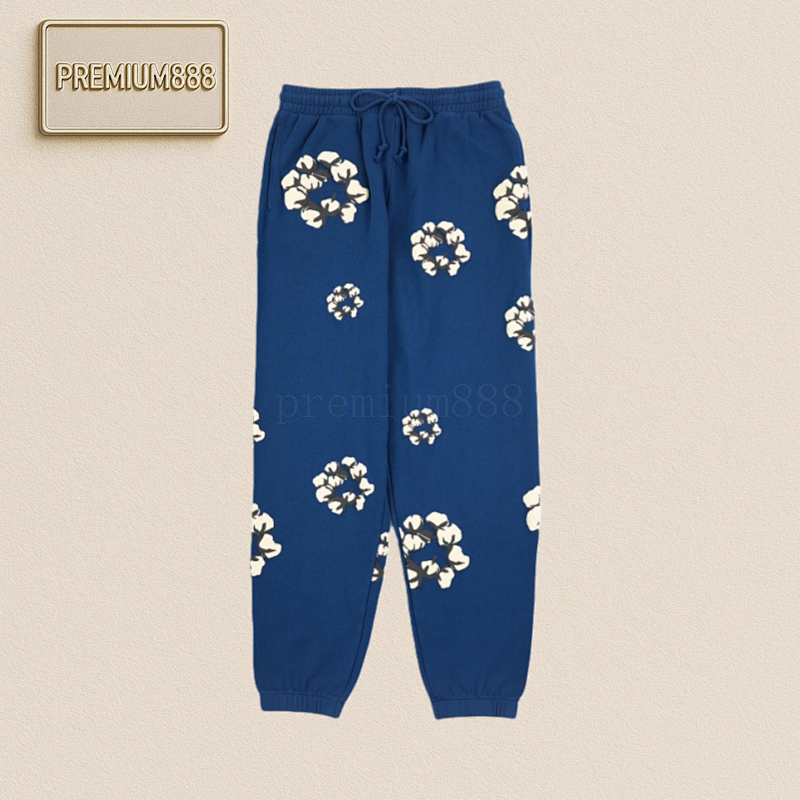 Denim Tears 24Fw Cpfm Co-branded Cotton Foam Printed Trousers - Dark Blue