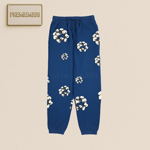 Denim Tears 24Fw Cpfm Co-branded Cotton Foam Printed Trousers - Dark Blue