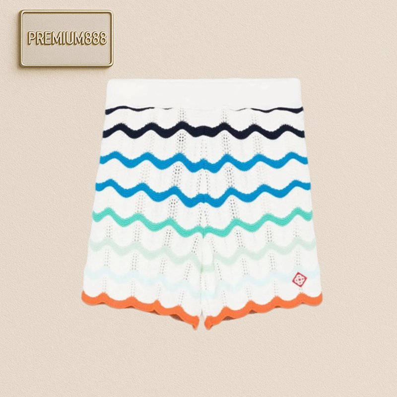 CA Sablanca Pink Arched Wave Pattern Woven Shorts
