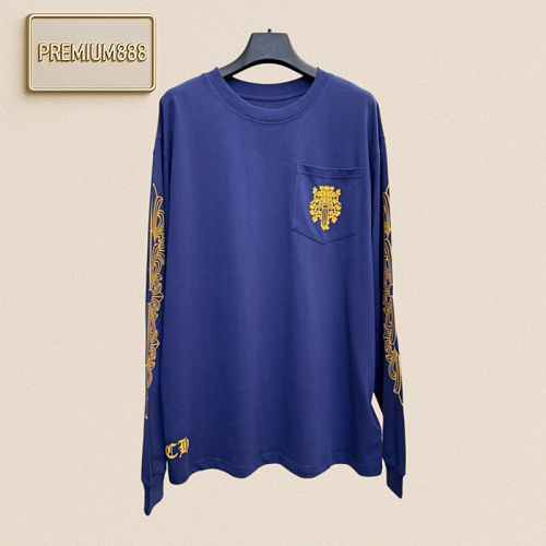 Crozier Back-View Yellow Vine Patterned Sword Embroidery Long-Sleeved T-shirt