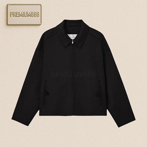 Acne Studios Lapel Zipper Off-the-shoulder Long-sleeved Wool Jacket Coat