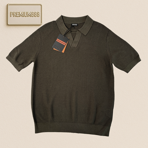 Zeg Three-color Knitted Short Sleeve Shirt