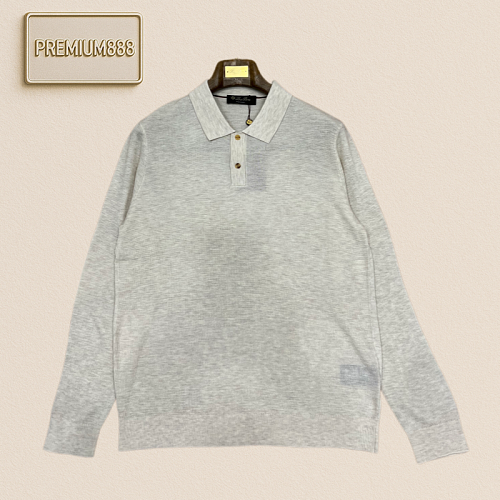 Loro Piana Loopy Casual Long-Sleeved Knit Polo Shirt