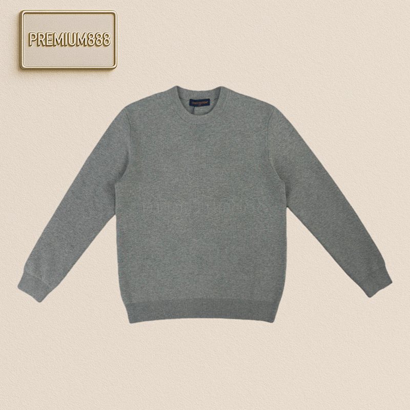 Louis Vuitton LV Dark-patterned Leather Label Sweater