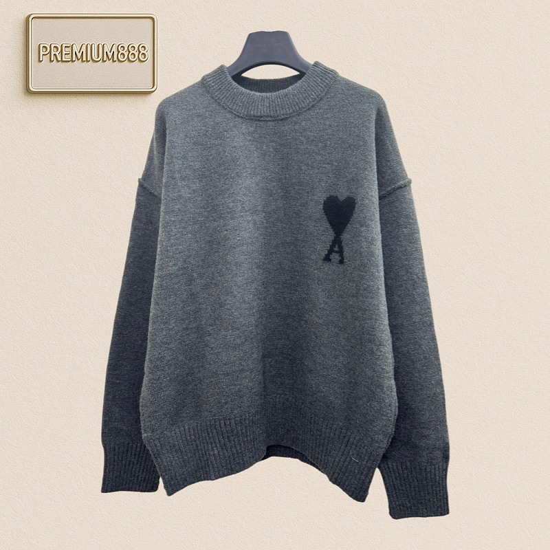 Ami Paris Wool Heart Logo Sleeveless Sweater