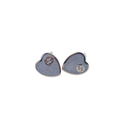 Gucci Gu Cci Purple Enamel Heart Stud EarringsItem ID