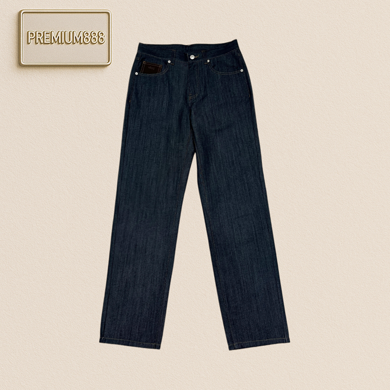 Berluti Bruiti Casual Leather Straight Denim Pants