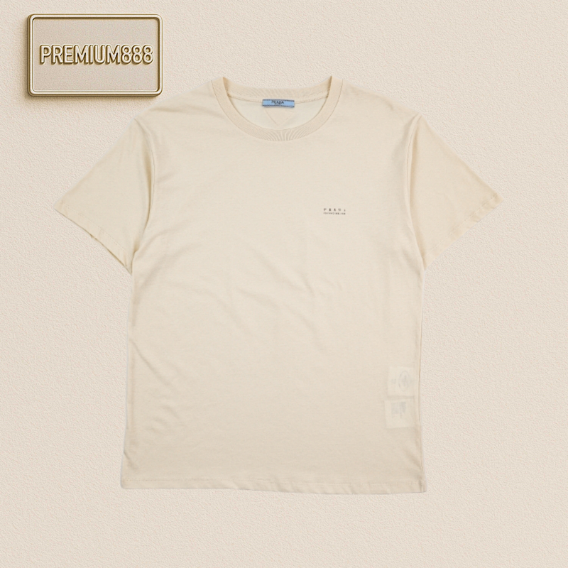 Prada Pra Da Distressed Worn Logo Print Short Sleeves